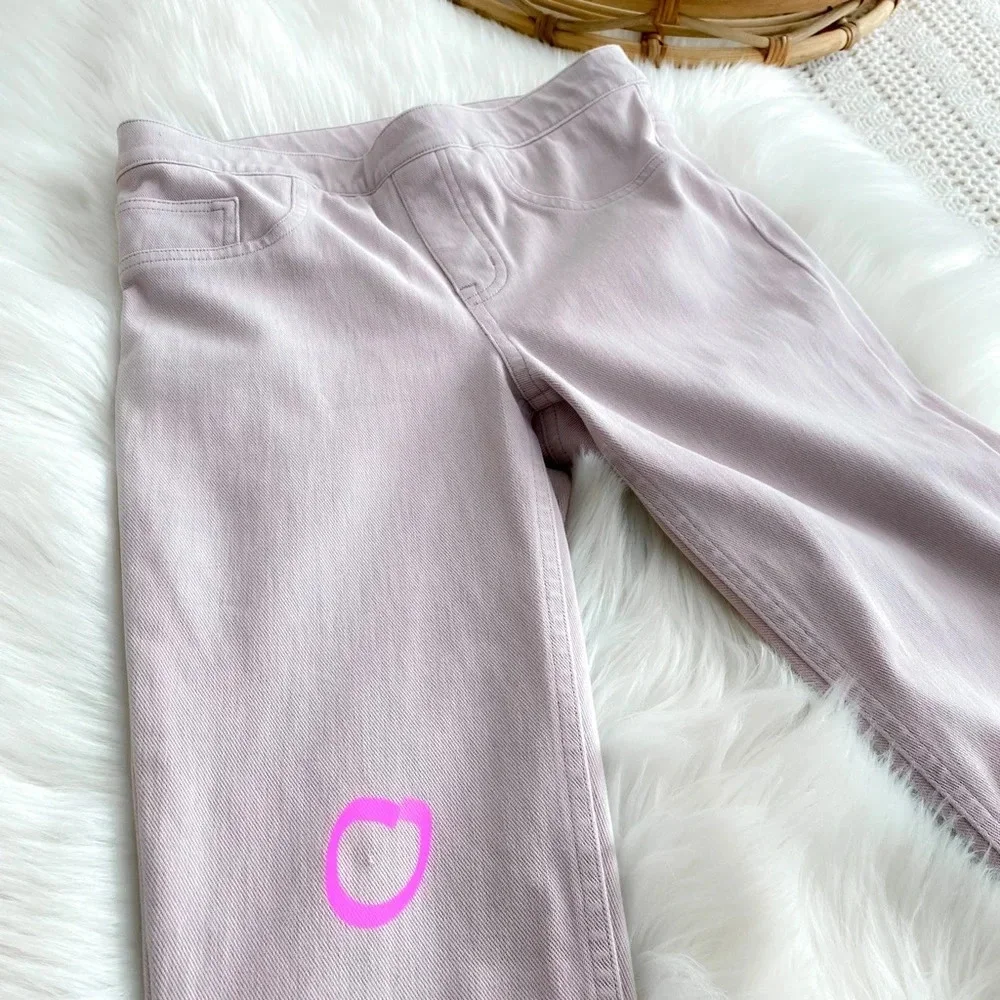 Spanx Cut & Sew Cropped Indigo Knit Leggings Pink Dusty Mauve Shaping Pants S